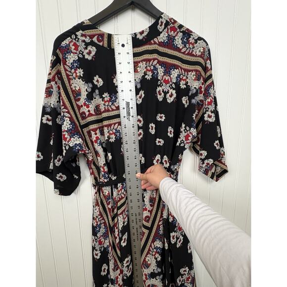 Lulus Women's Maxi Timeless Wrap Dress Black Floral Long‎ Sleeve Size S #142 - Picture 14 of 16